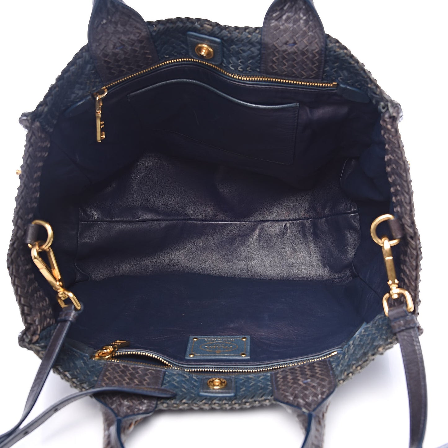 Goatskin Woven Medium Tote Moro