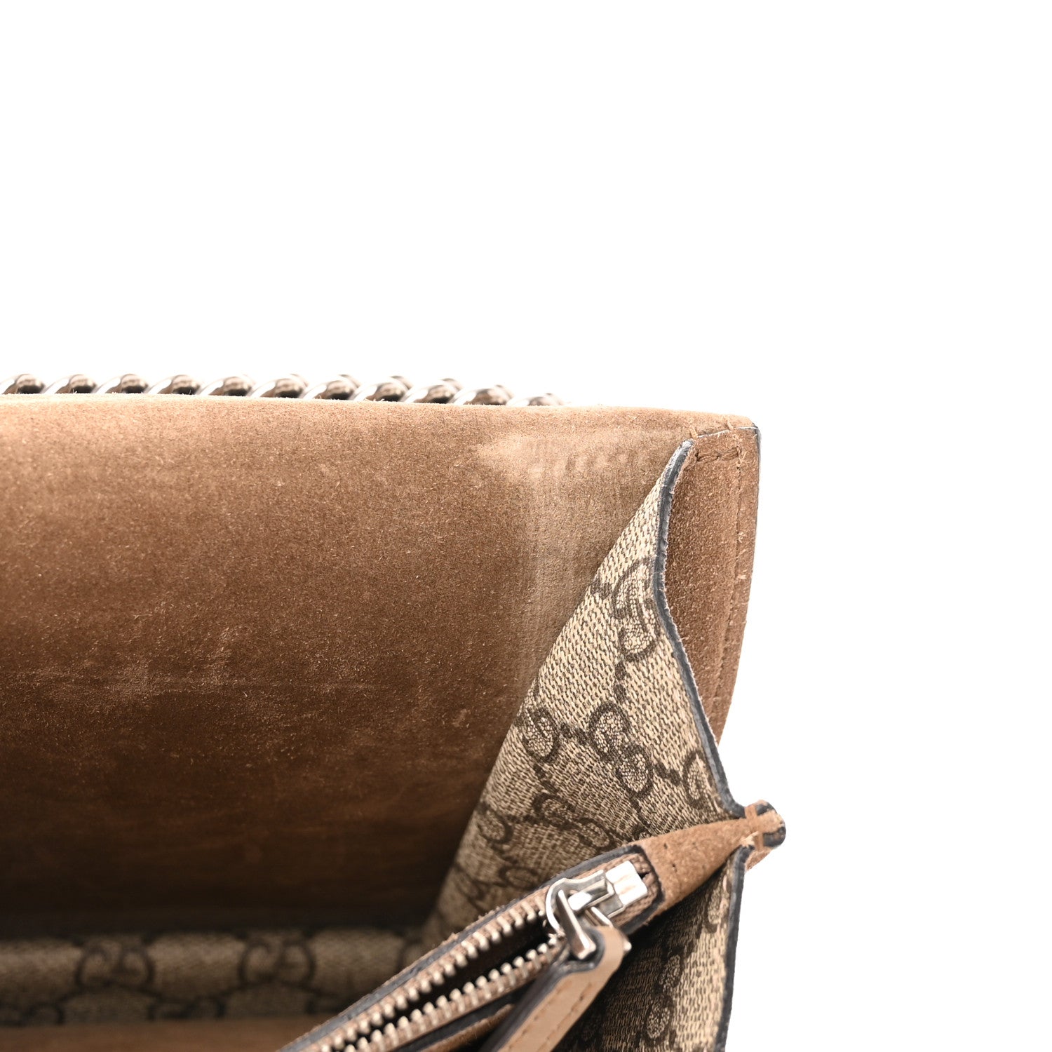 Gucci GG Supreme Monogram Bee Embroidered Medium Dionysus Shoulder Bag Taupe 10 of 15