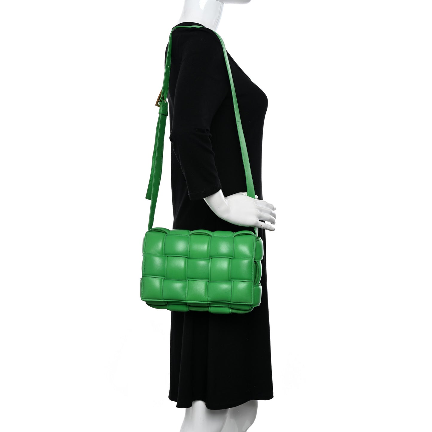 Nappa Maxi Intreccio Padded Cassette Crossbody Bag Parakeet