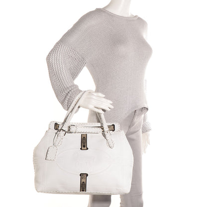 Fendi Calfskin Romano Selleria Large Villa Borghese Tote White 2 of 10