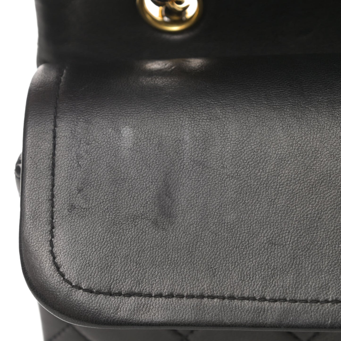 Lambskin Quilted Medium Double Flap Black