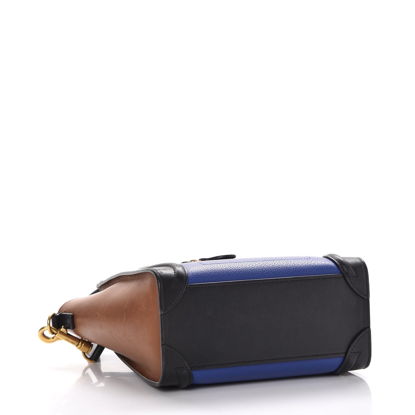Smooth Drummed Calfskin Nano Tri-Color Luggage Indigo