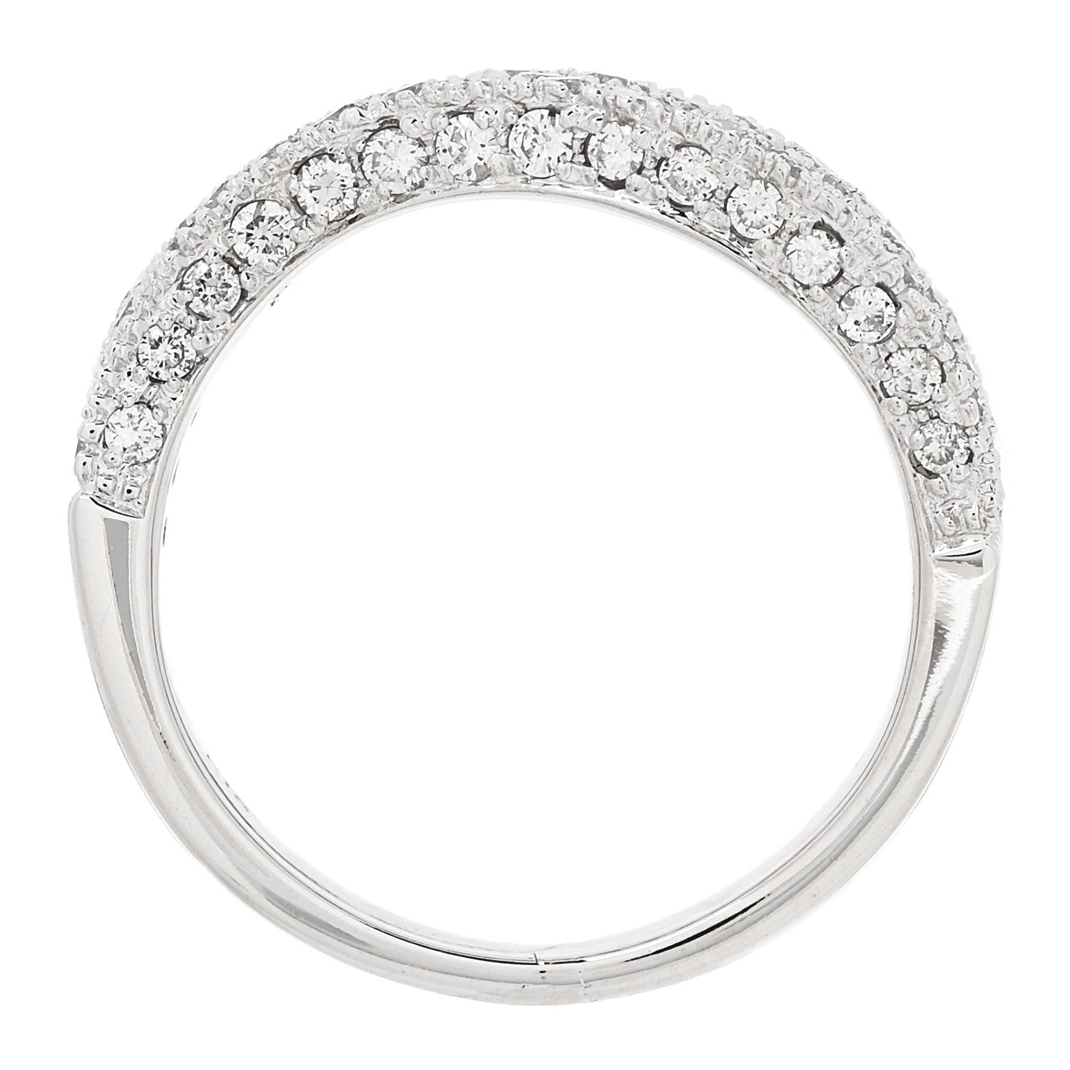 Parker & West by FASHIONPHILE 18K White Gold Diamond 1.21ctw Paved Curved Ring 54 6.75 5 of 10
