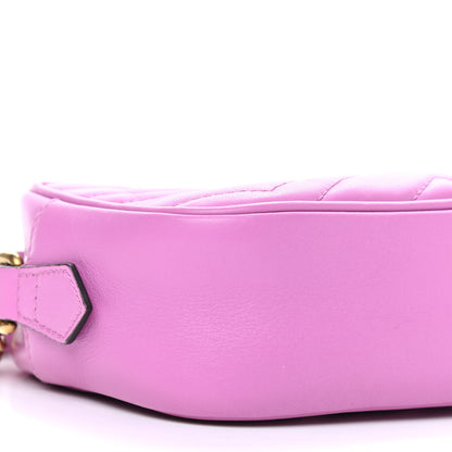 Gucci Calfskin Matelasse Mini GG Marmont Chain Shoulder Bag Candy Mousse 6 of 7