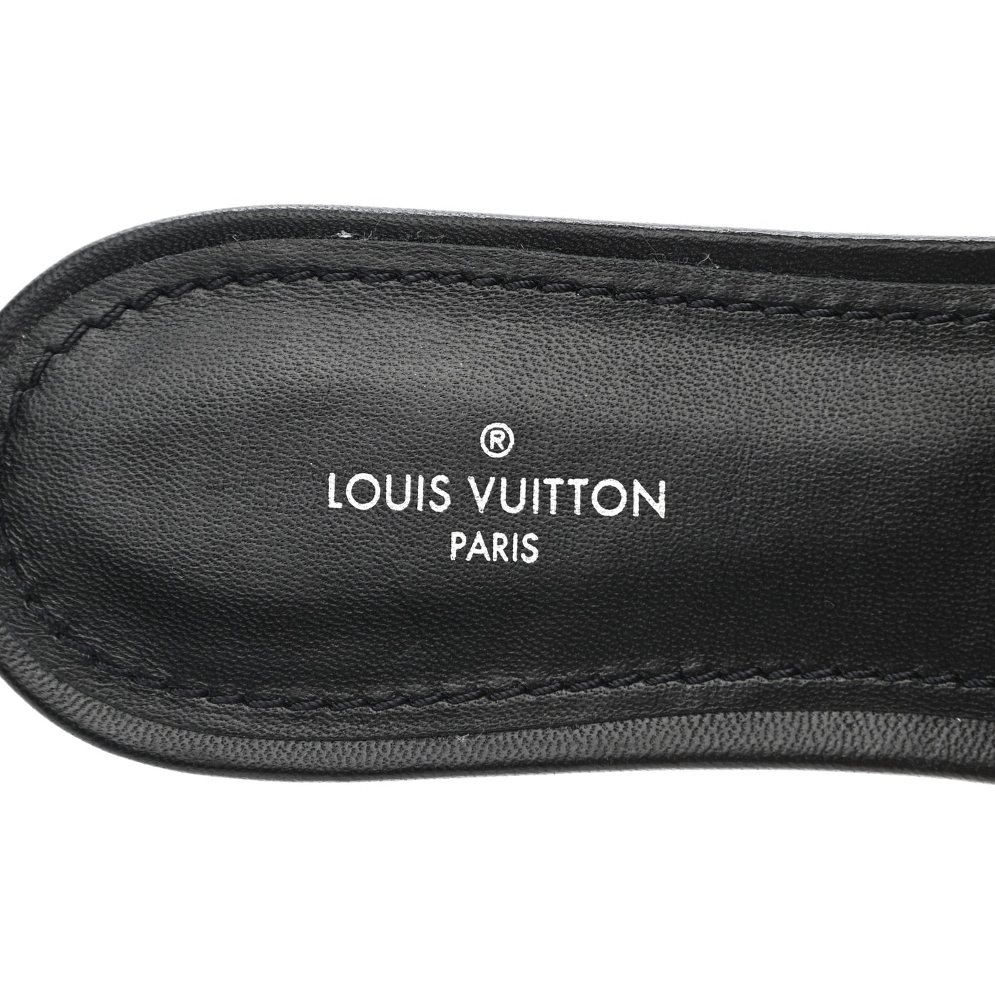 Lambskin Embossed Monogram Revival Flat Mules 38 Black