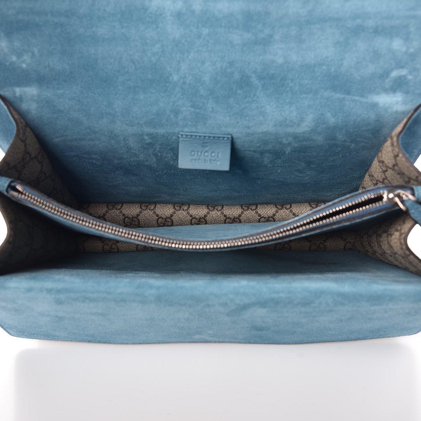 GG Supreme Monogram Angry Cat Embroidered Medium Dionysus Shoulder Bag Beige Ultramarine