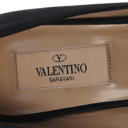 Valentino Garavani Satin Couture Bow Peep Toe 95/125mm Platform Pumps 37.5 Black 7 of 9