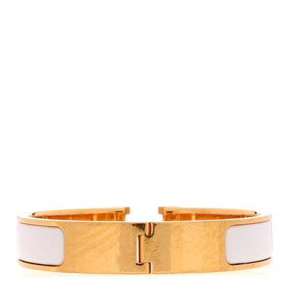 Hermes Enamel Narrow Clic Clac H Bracelet PM White 3 of 4