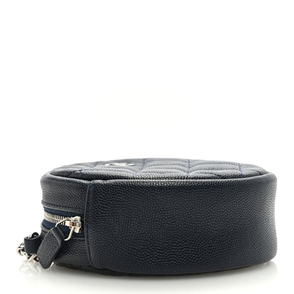 Chanel Caviar Quilted Round Clutch With Chain Navy 4 of 10