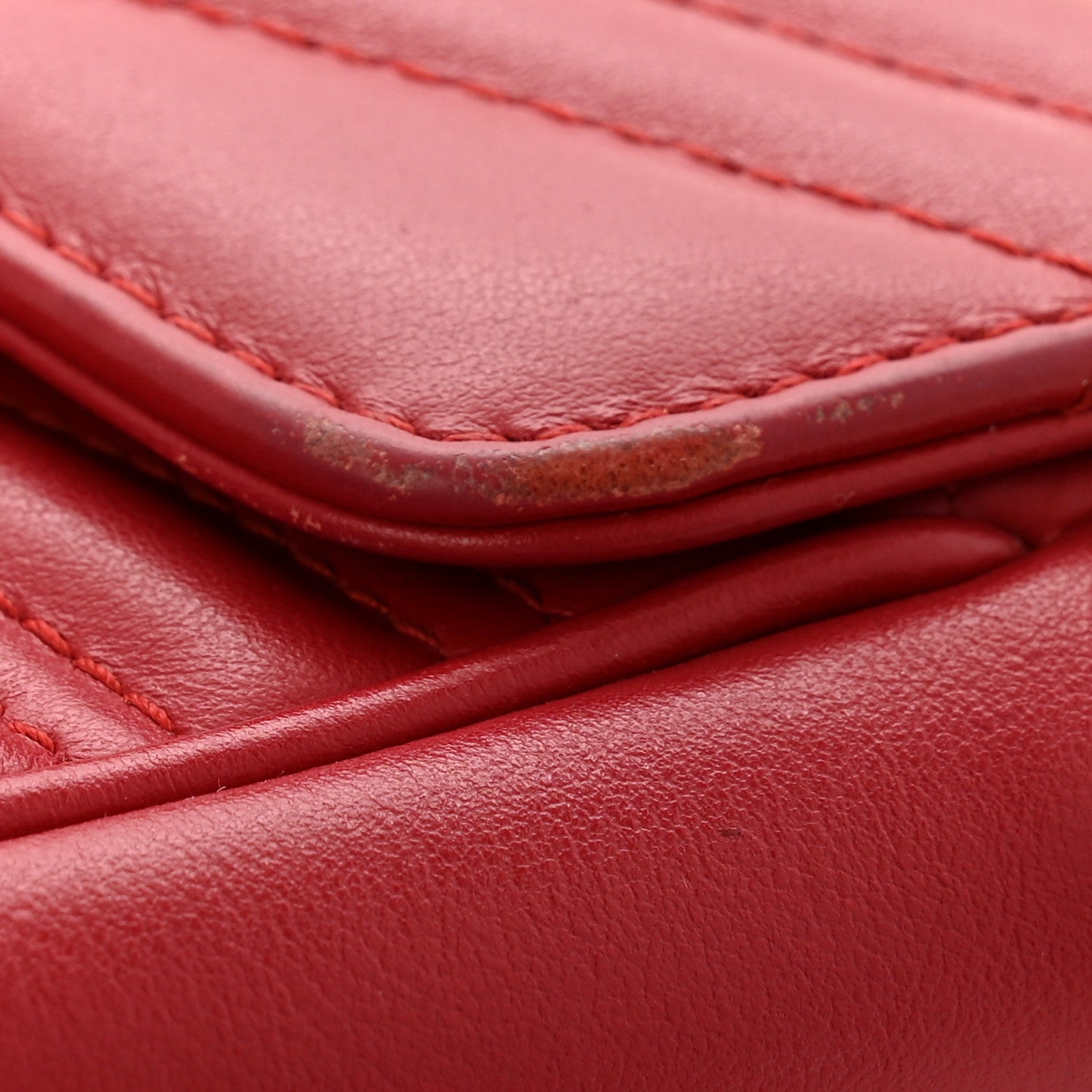 Gucci Calfskin Matelasse Small GG Marmont Shoulder Bag Hibiscus Red 11 of 13