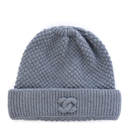 Chanel Cashmere CC Beanie Hat Grey 1 of 4