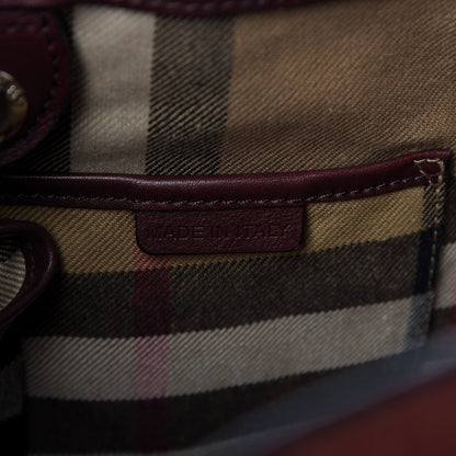 Burberry Grainy Nubuck Medium Banner Tote Deep Claret 10 of 11