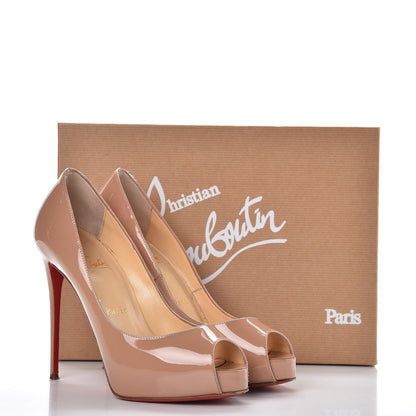 Christian Louboutin Patent New Very Prive 120 Pumps 37.5 Nude 14 of 14