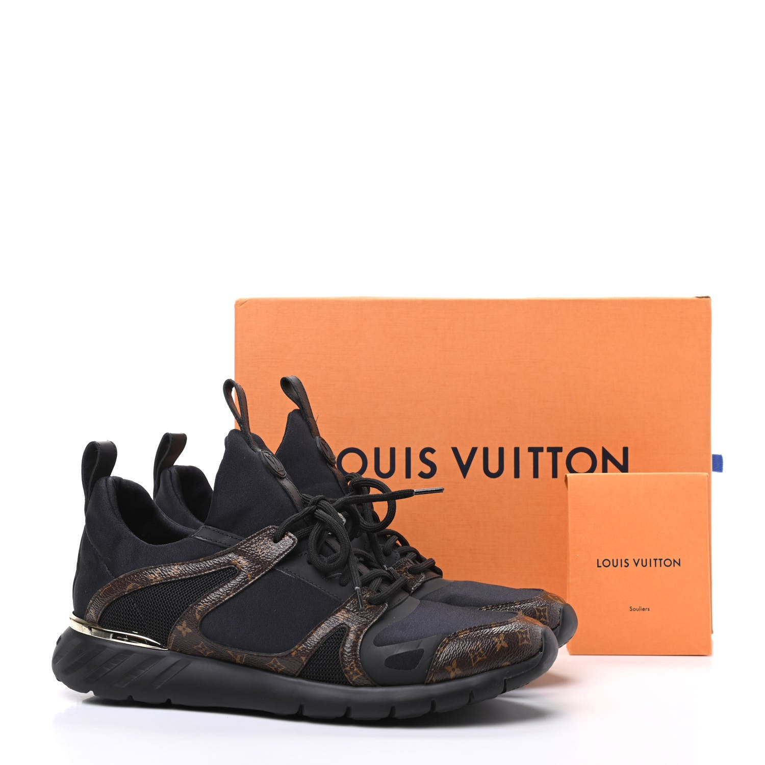 Louis Vuitton Technical Nylon Monogram Rubber Aftergame Sneakers 38.5 Black 12 of 12