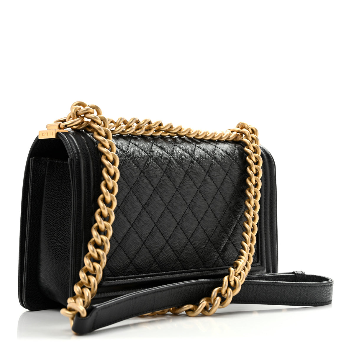 Caviar Quilted Medium Boy Flap Black