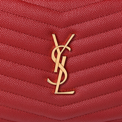 Saint Laurent Grain De Poudre Matelasse Monogram Mini Lou Camera Bag Eros Red 8 of 10