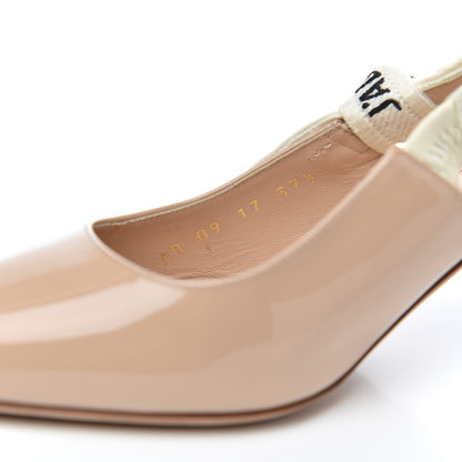 Christian Dior Patent Ribbon J'Adior Slingback 65mm Pumps 37.5 Nude 8 of 14