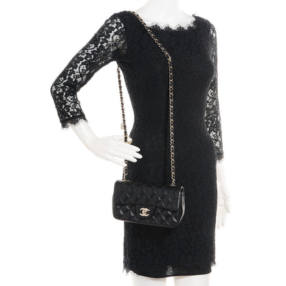 Chanel Lambskin Quilted Valentine Charms Mini Rectangular Flap Black 2 of 10