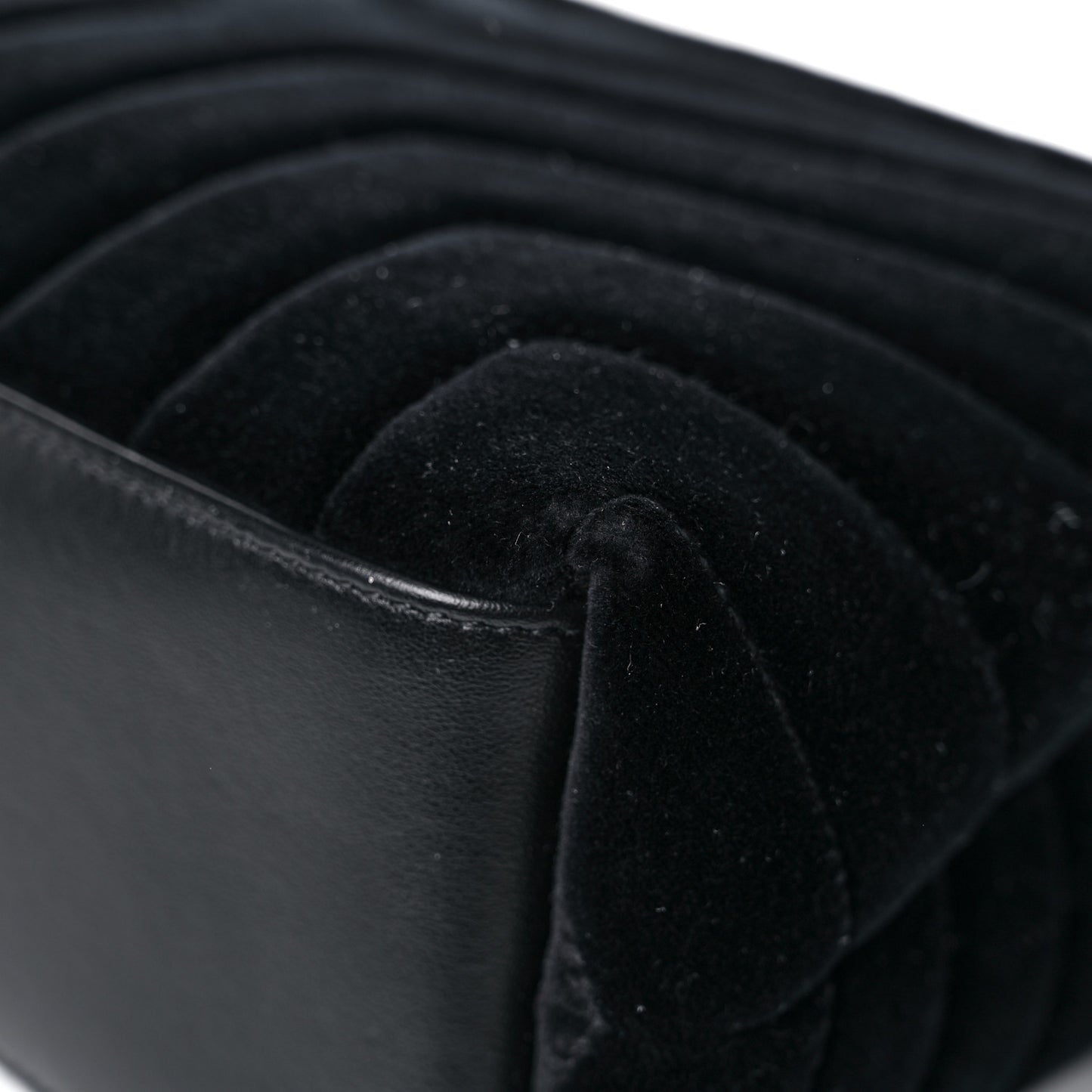 Velvet Y Quilted Monogram Small Loulou Chain Satchel Black