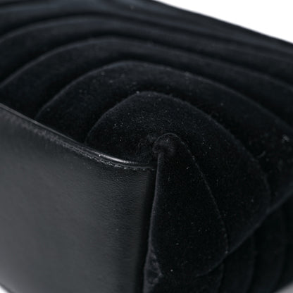 Saint Laurent Velvet Y Quilted Monogram Small Loulou Chain Satchel Black 8 of 10