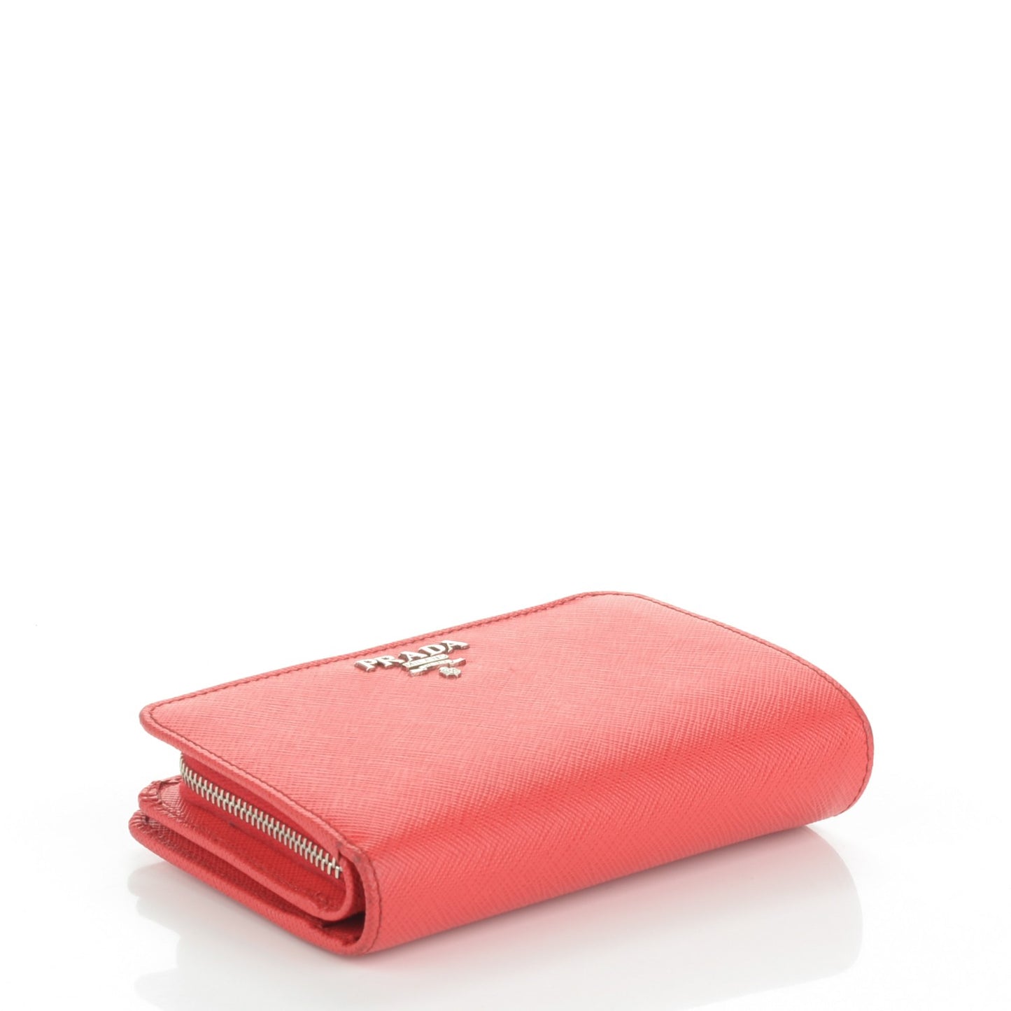 Saffiano Metal Compact Wallet Red