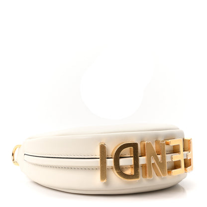 Fendi Vitello Grace Matte Nano Fendigraphy Hobo Charm White Ice 4 of 11