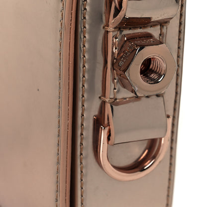 Off-White Patent Mirror Binder Clip Bag Rose Gold 16 of 17
