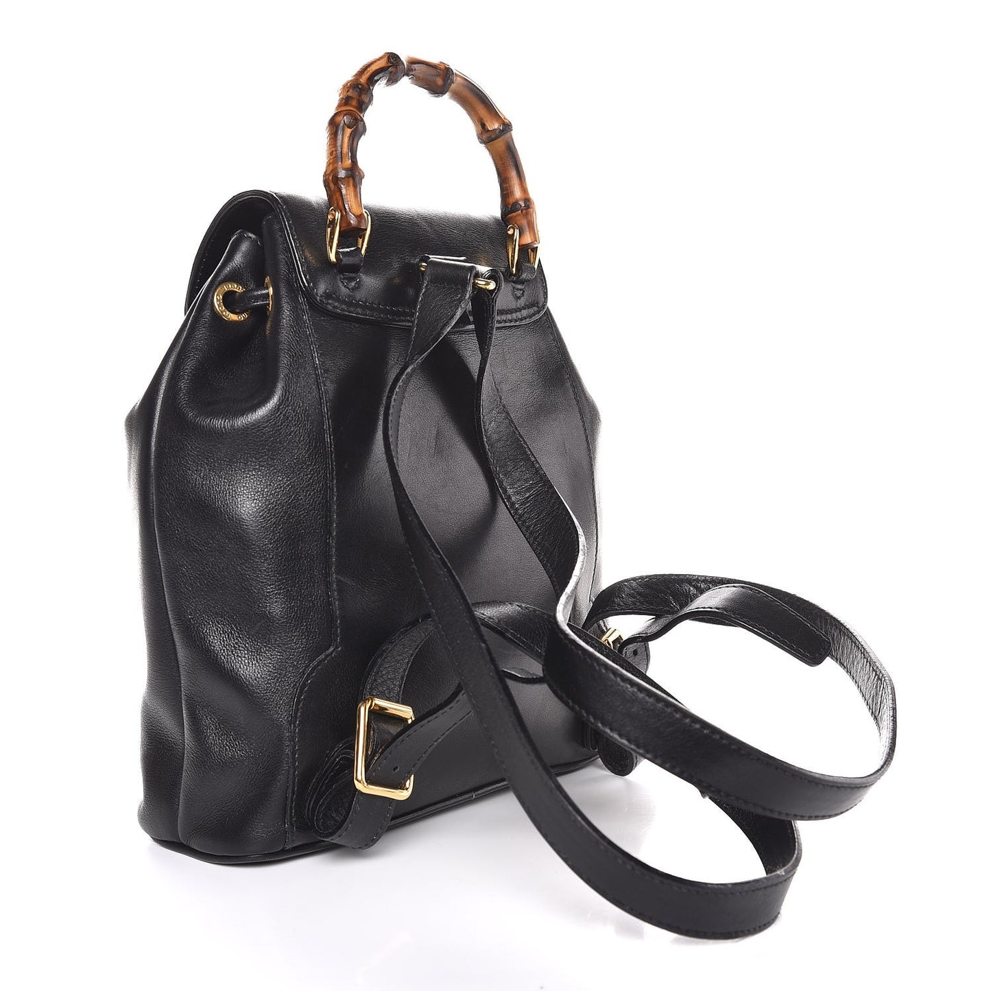 Calfskin Bamboo Backpack Black