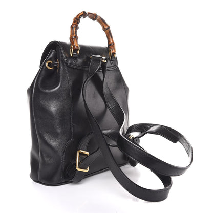 Gucci Calfskin Bamboo Backpack Black 3 of 7