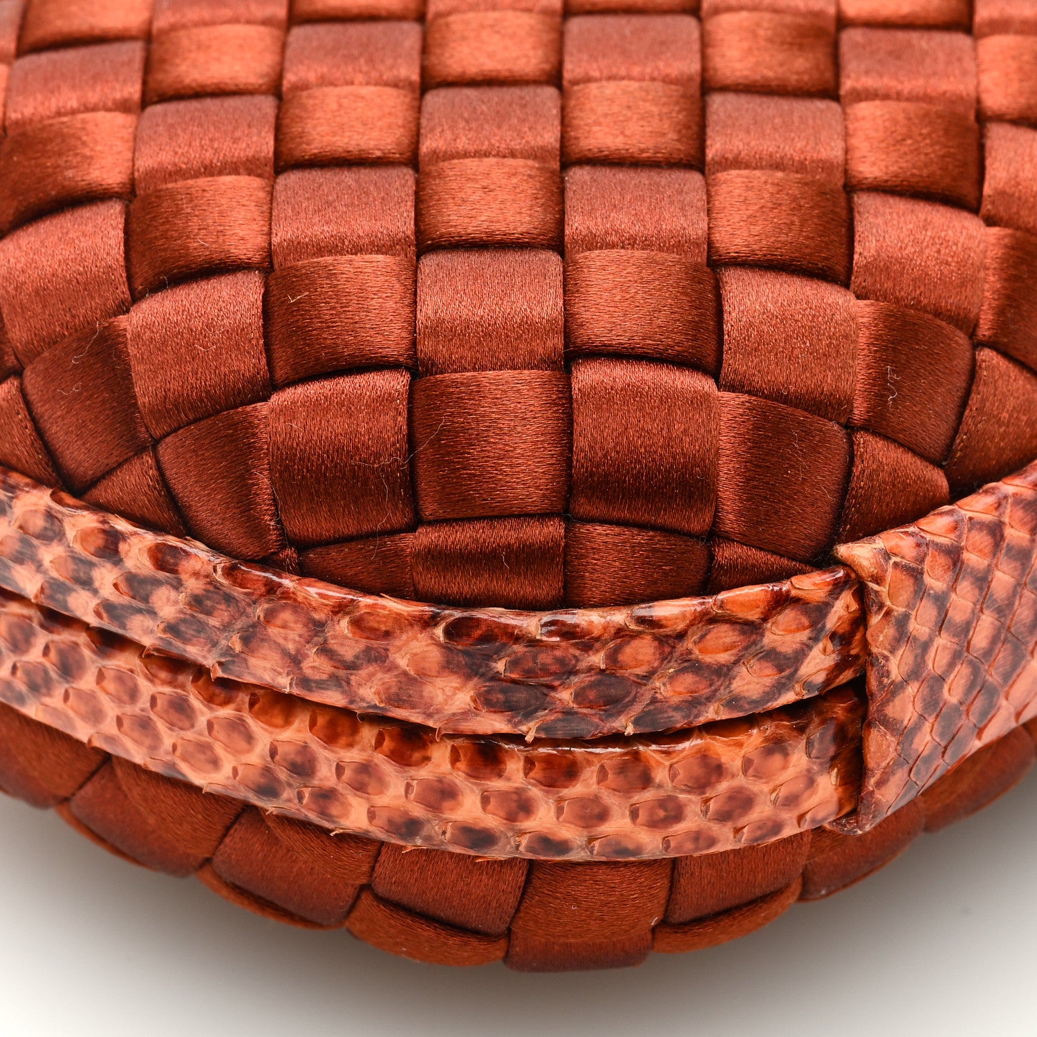Bottega Veneta Satin Intreccio Impero Ayers Knot Clutch Orange 7 of 8