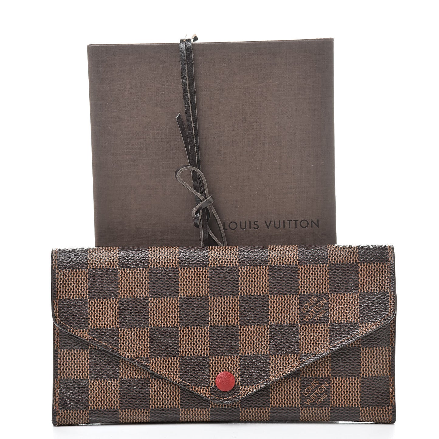 Damier Ebene Josephine Wallet Red