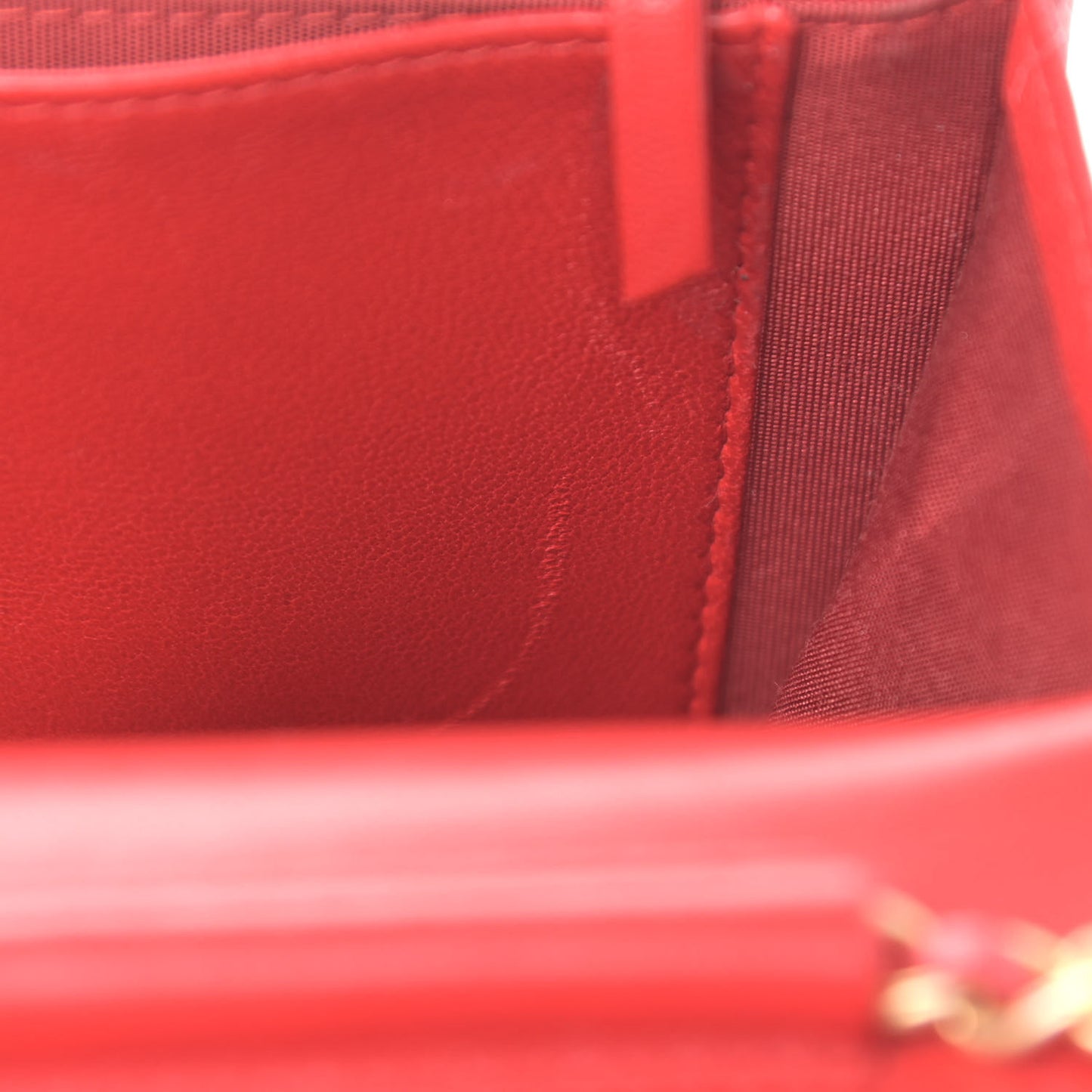 Lambskin Quilted Boy Wallet On Chain WOC Red