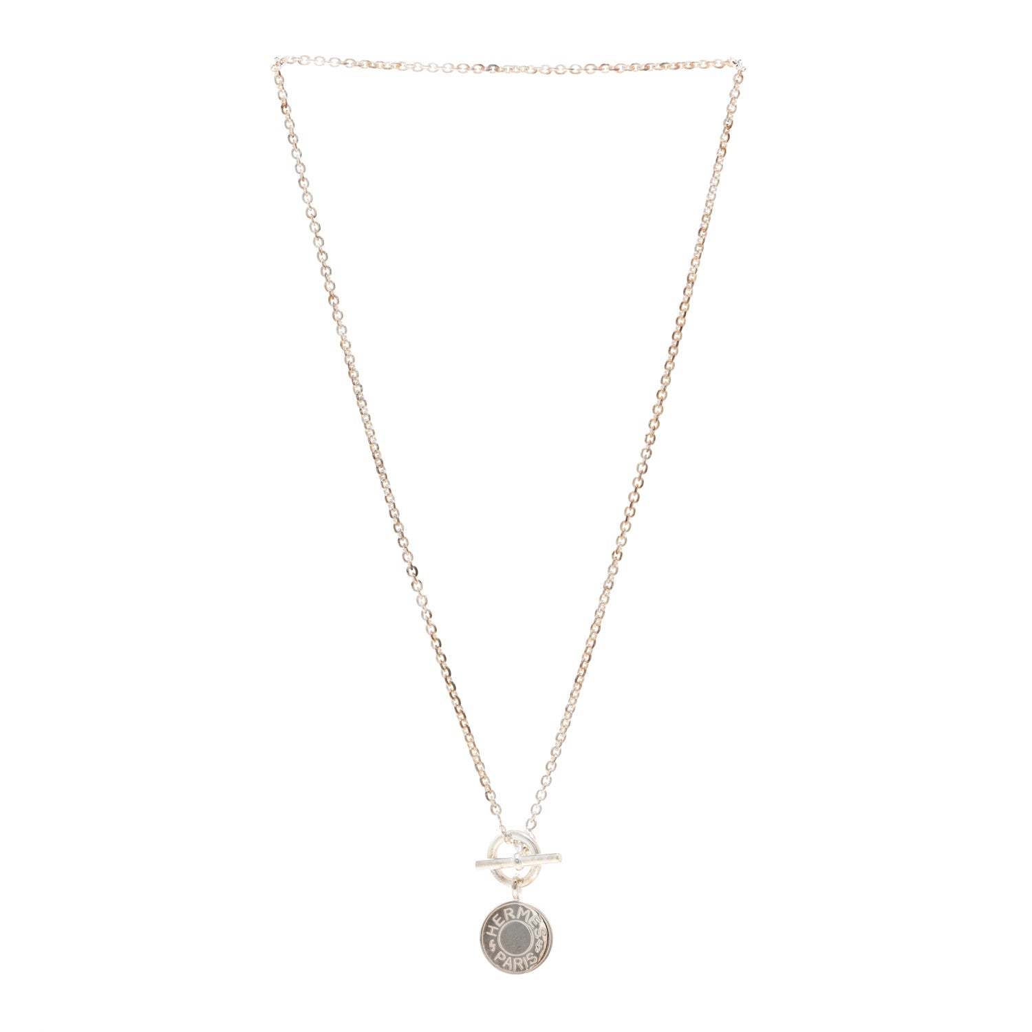 Hermes Sterling Silver Amulettes H Confettis Pendant Necklace 3 of 4