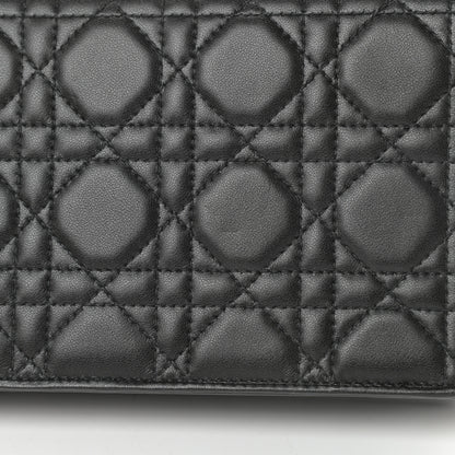 Christian Dior Lambskin Cannage Lady Dior Chain Wallet Black 13 of 13