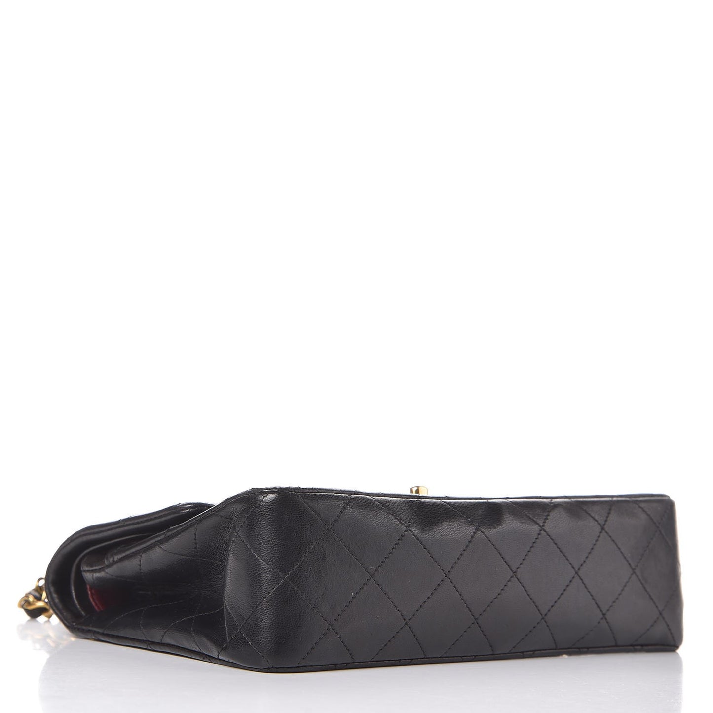 Lambskin Quilted Small Double Flap Black