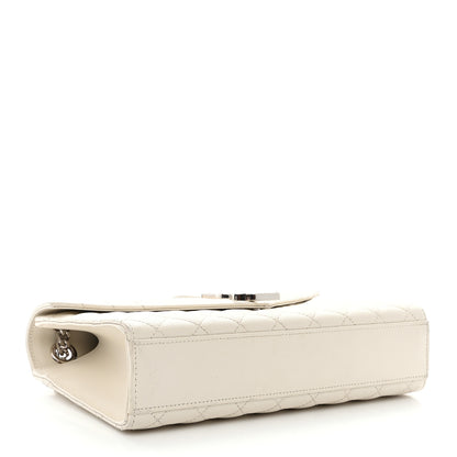 Saint Laurent SAINT LAURENT Grain De Poudre Textured Mixed Matelasse Medium Triquilt Monogram Satchel Porcellana 4 of 11
