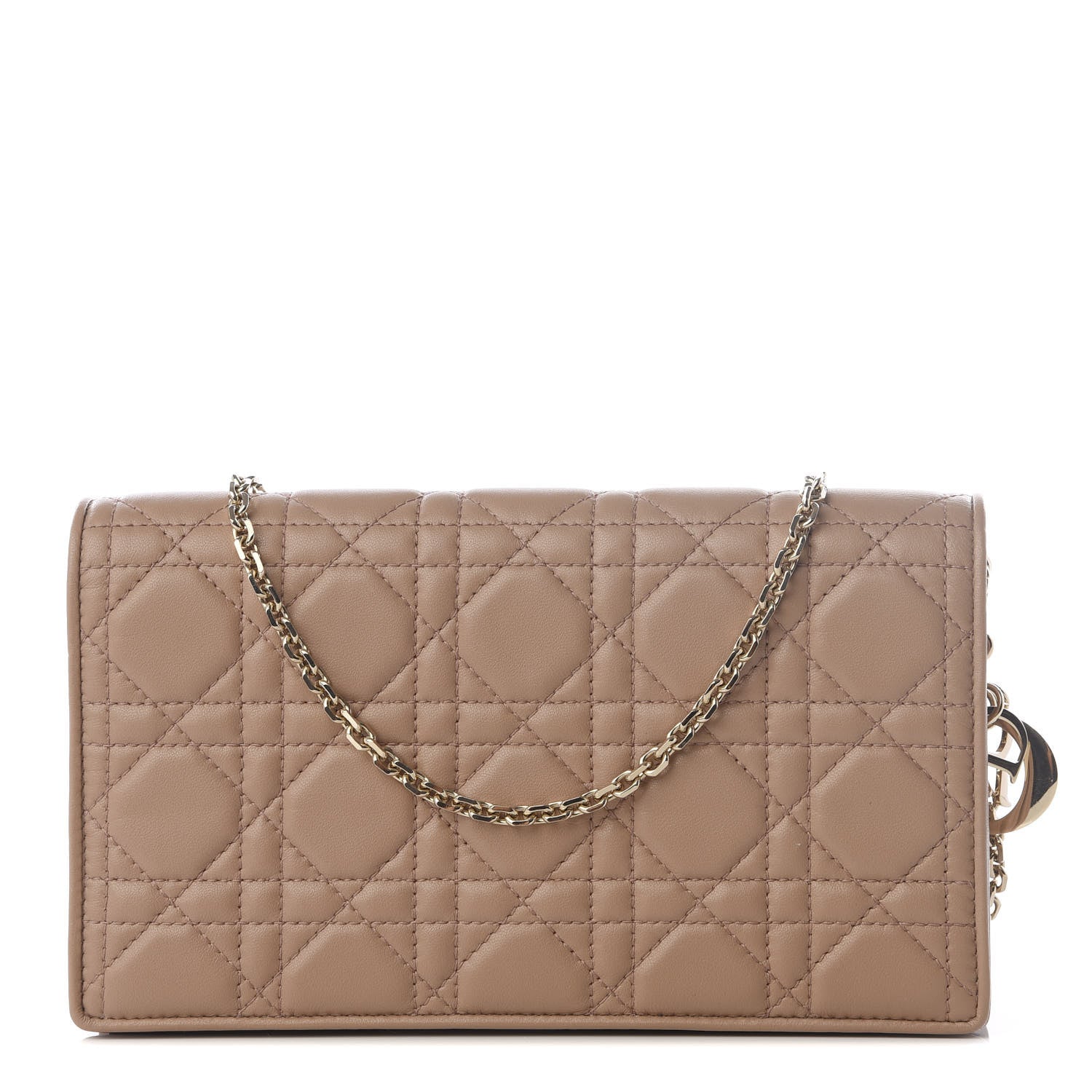 Christian Dior Lambskin Cannage Lady Dior Pouch Beige 1 of 13