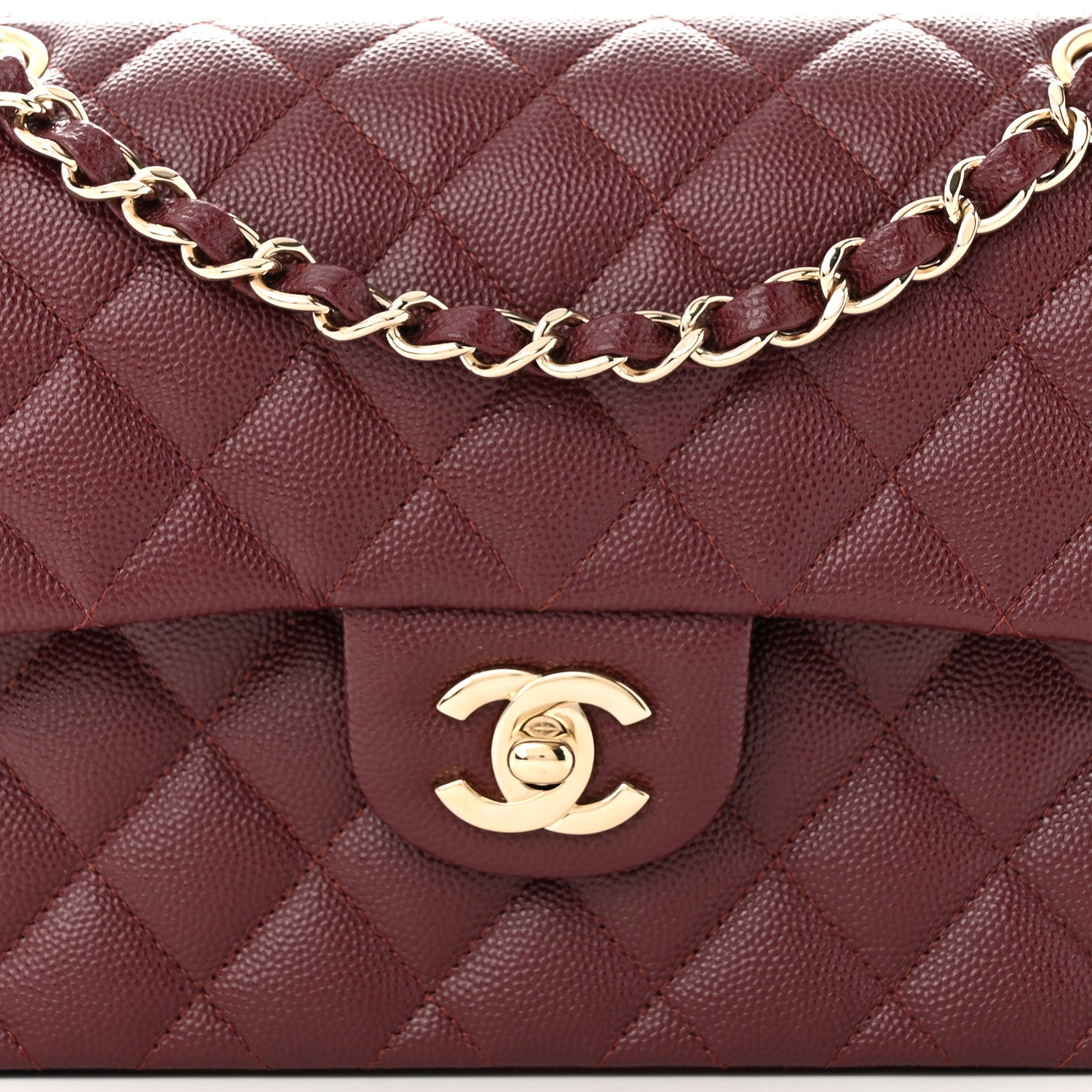 Chanel Caviar Quilted Small Double Flap Burgundy 8 of 13