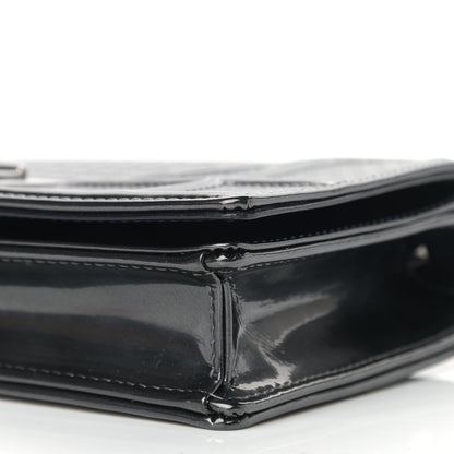 Christian Dior Metallic Patent Micro-Cannage Diorama Wallet on Chain Pouch Onyx Black 11 of 11