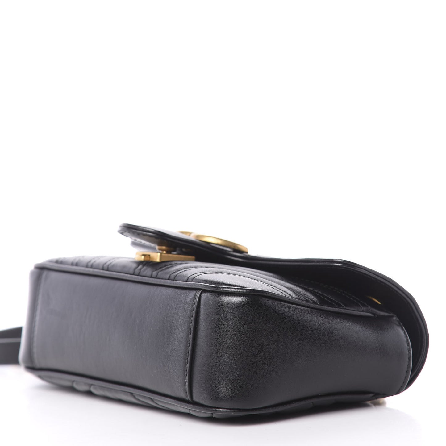 Calfskin Matelasse Mini GG Marmont Shoulder Bag Black