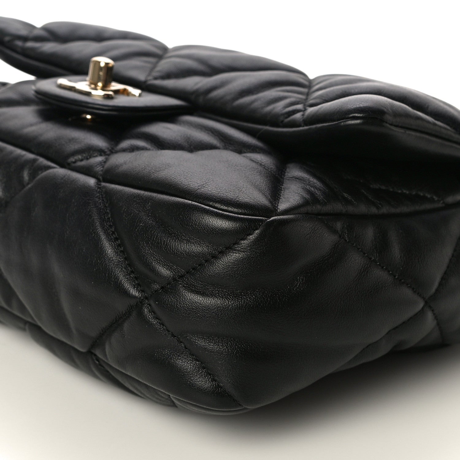 Chanel Calfskin Quilted Medium Bubbly Flap Black 10 of 13