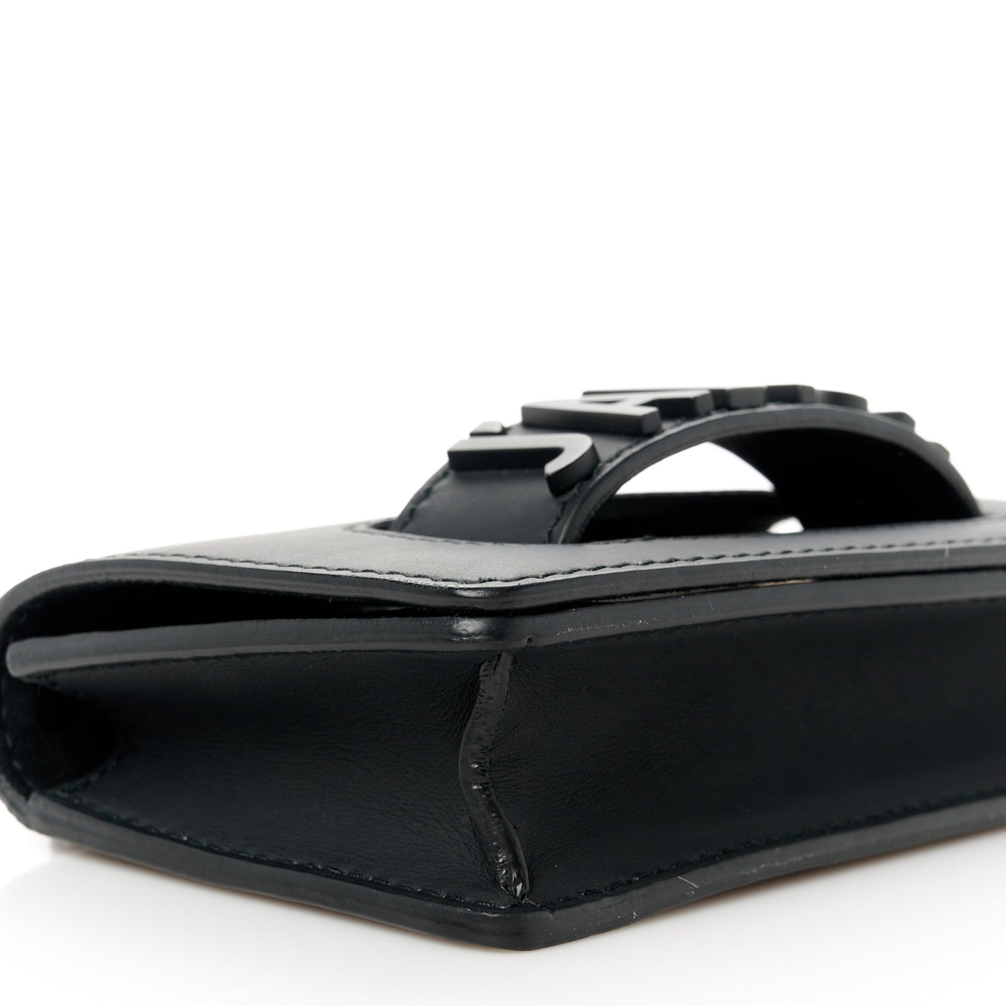 Ultra Matte Calfskin Mini J'Adior Chain Flap Bag Black