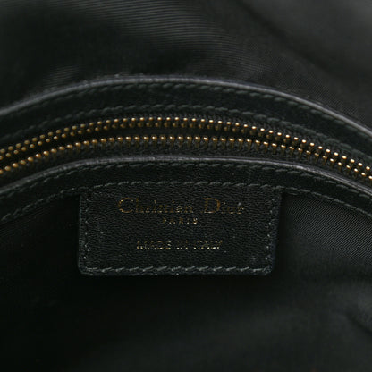 Christian Dior Lambskin Cannage 2 Dior Zip Top Satchel Black 6 of 9