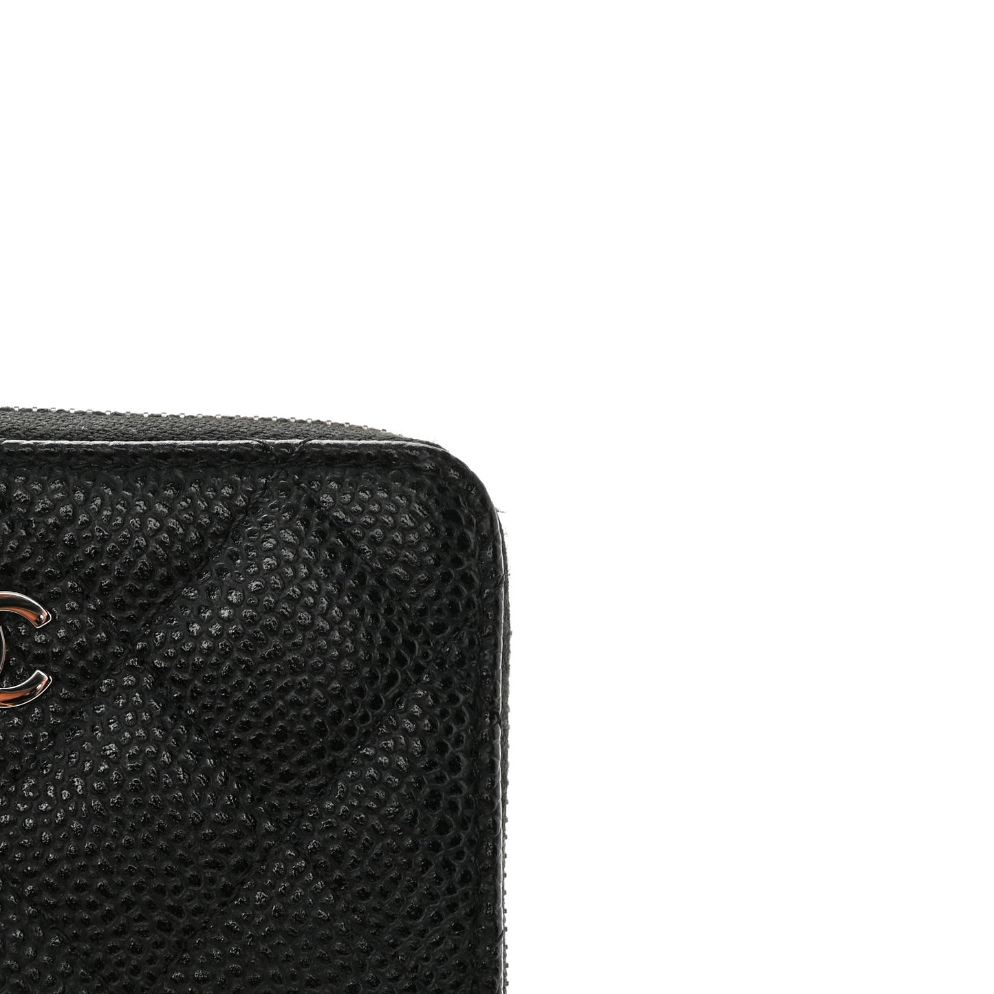 Caviar Quilted Zip Coin Purse Black