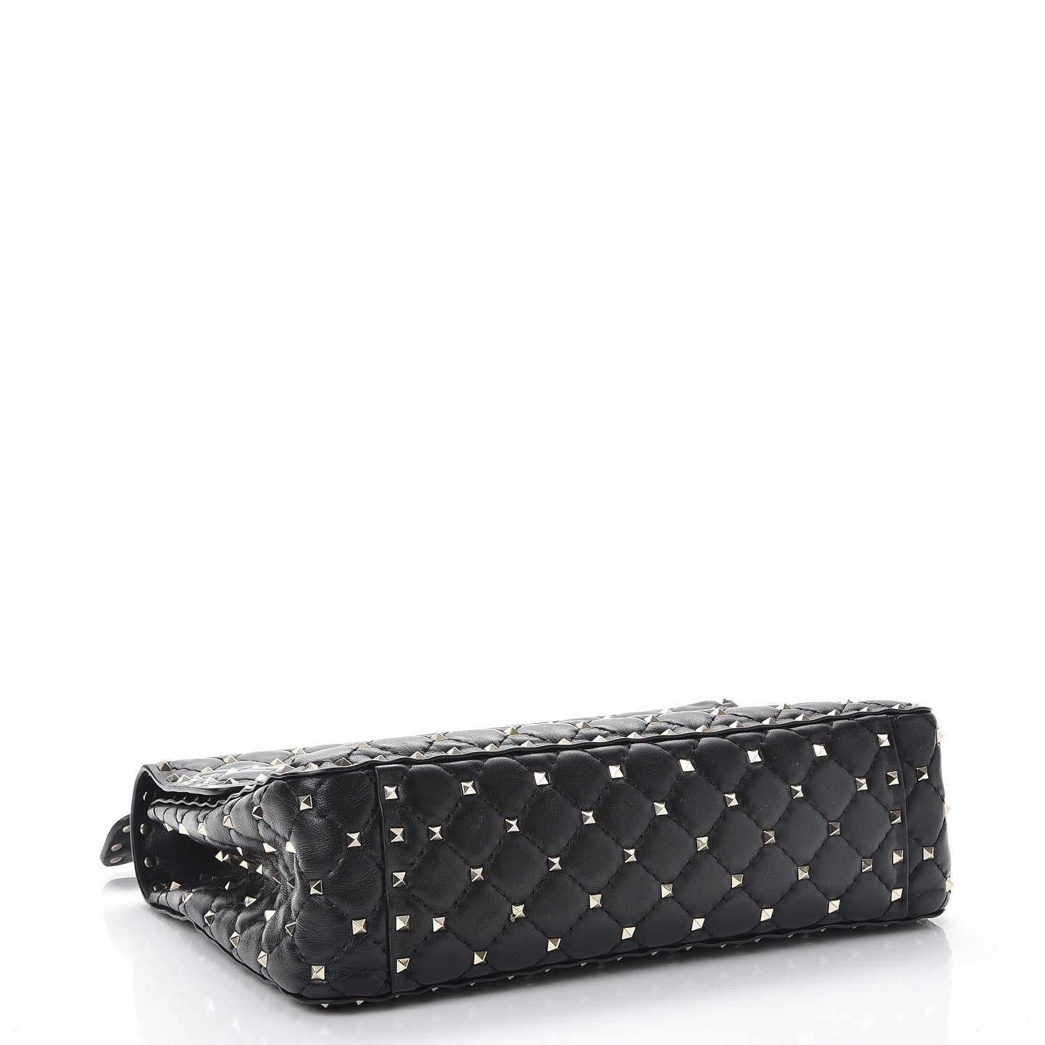 Valentino Garavani Lambskin Large Rockstud Spike Shoulder Bag Black 4 of 7