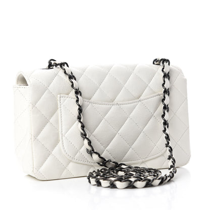 Chanel Crumpled Calfskin Quilted Mini Rectangular Flap White 3 of 11