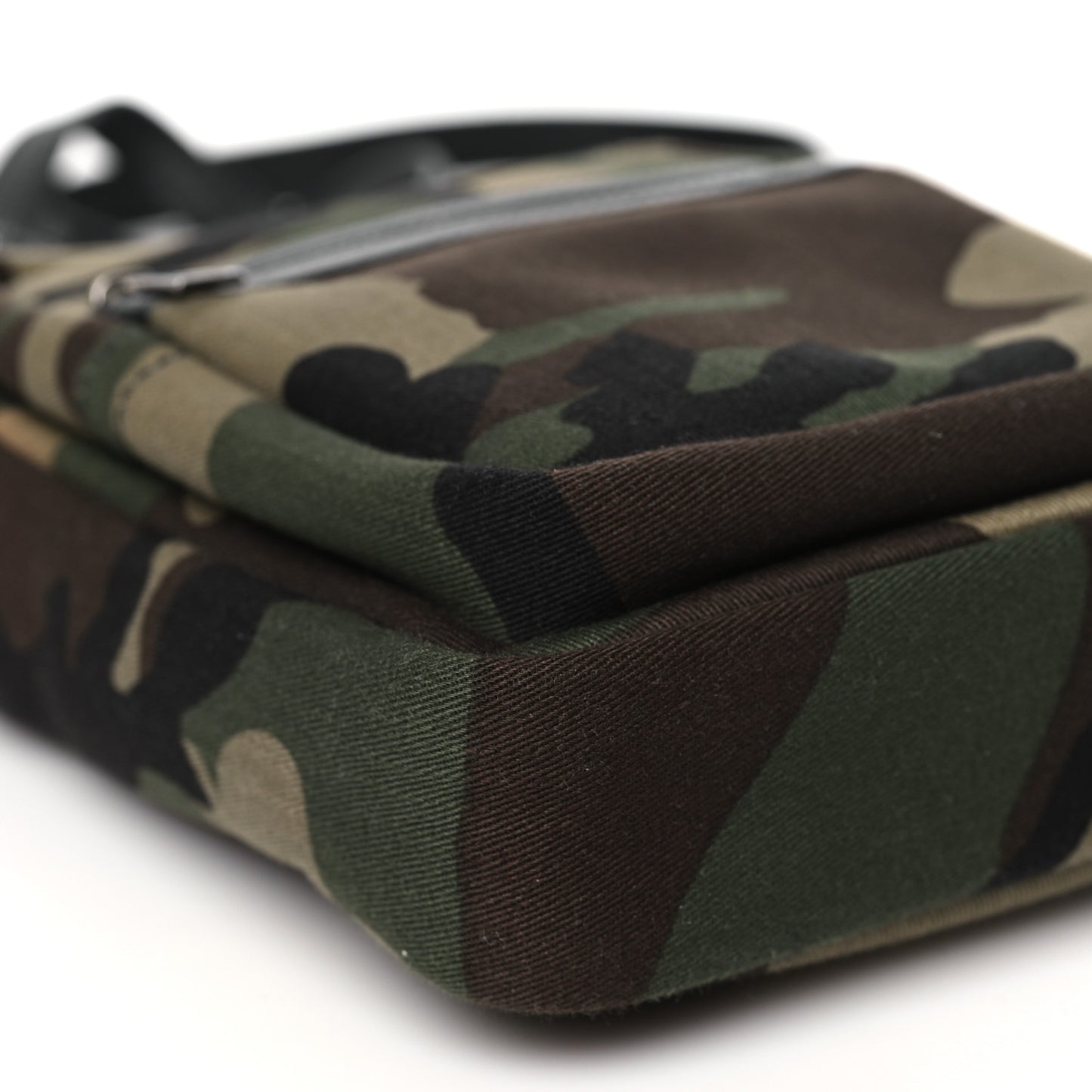 Canvas Calfskin Camouflage Sid Messenger Bag Green
