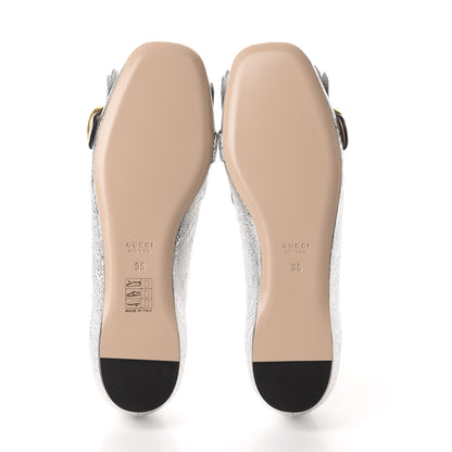 Gucci Galassia GG Marmont Fringe Flats 36 Argento 6 of 9
