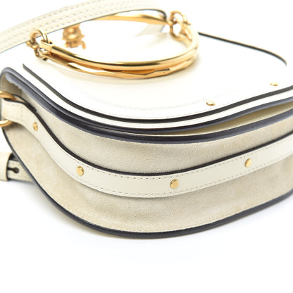 Chloe Calfskin Suede Small Nile Bracelet Bag Off White 7 of 8