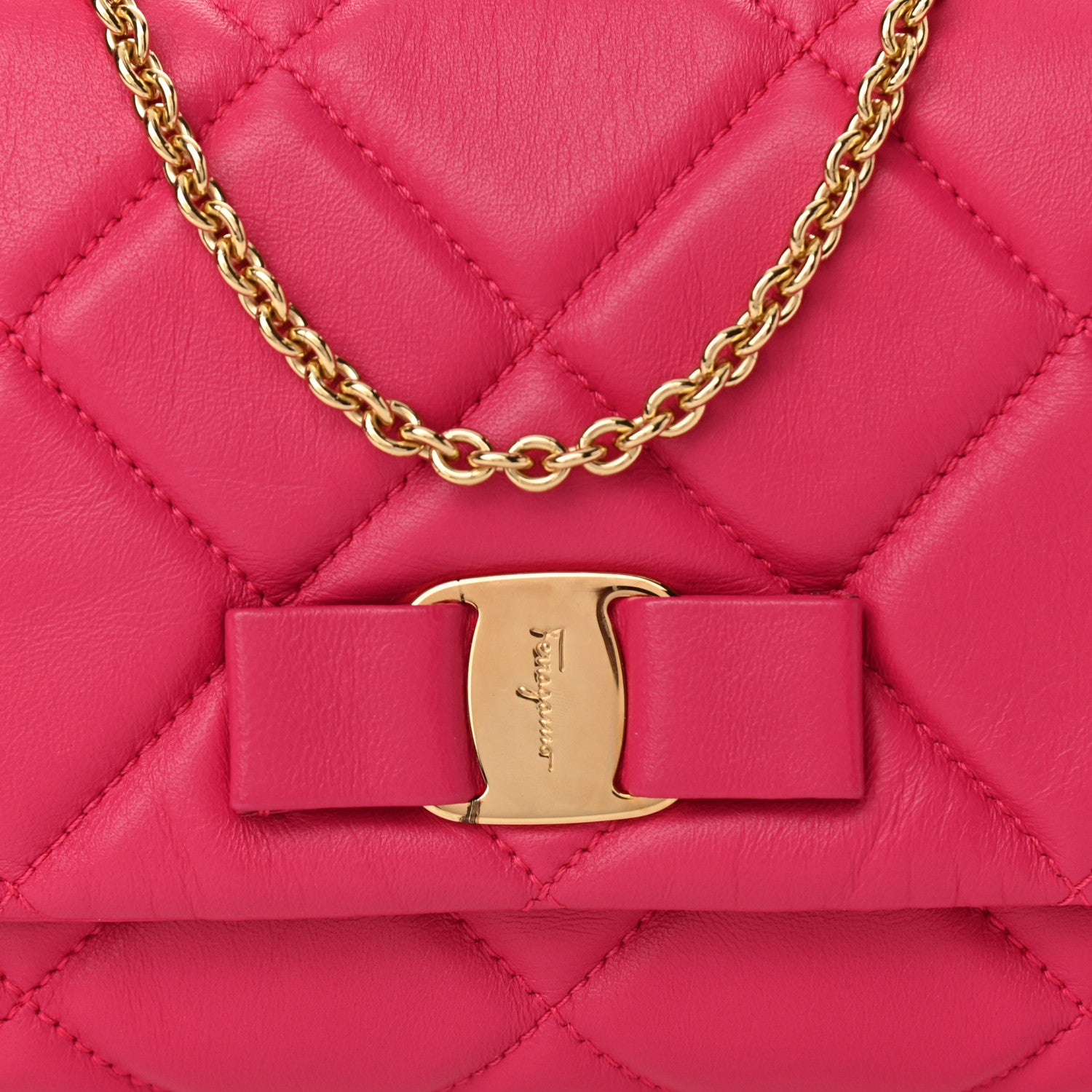 Salvatore Ferragamo Nappa Quilted Ginny Crossbody Pink 7 of 9